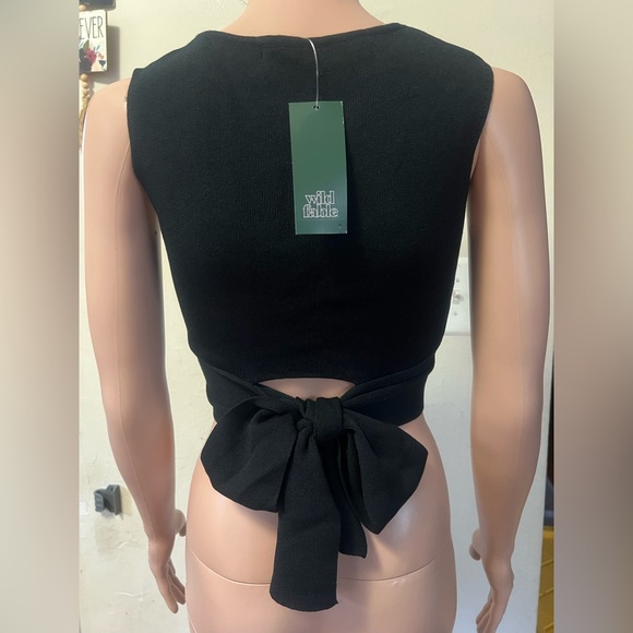 Wild Fable Black Ribbed Crop Top - Picture 2 of 4